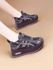 Women Wedge Sneakers - Purple - View 2
