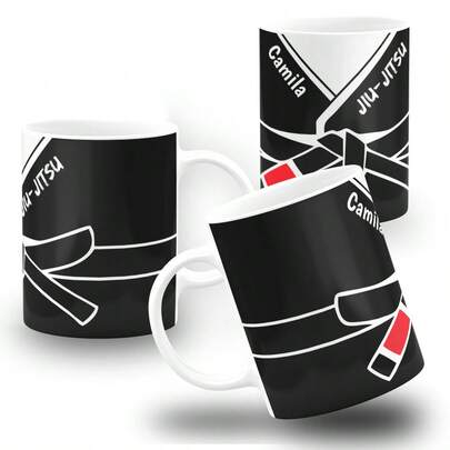 Caneca Faixa Jiu-Jitsu Personalizada com Nome - Colorida