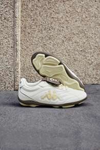 Kappa Men's & Women's Retro Casual Shoes, Leather Soft Sole Football Style Training Shoes - Winter White/Pinecone Brown - View 1
