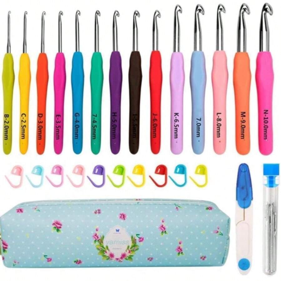Multi-Choice Crochet Kit, Suitable For All Ages Crochet Knitting Set, Includes Crochet Hooks, Yarn Set, Storage Bag, Crochet Accessories And Supplies Beginner Crochet Knitting Kit 8-Piece Set - Complete Hooks, Patterns, Accessories - DIY Knitting Craft - Beginner Crochet Kit (As Pictured) - View 1