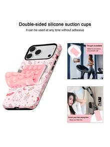 Koolife "Peach Ghost Story" Halloween Themed Printed Phone Case, TPU Material, Smooth And Hard Surface, Scratch-Resistant And Wear-Resistant, Durable And Shock-Absorbing, Excellent Gift Choice, Compatible With IPhone 11, 12, 13, 14, 15, 16, 17, 18 Series Models (Including Pro And Pro Max Versions) - Pink + Suction Cup - View 5