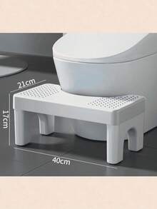 WholeNight Anti-Slip Toilet Step Stool For Children And Adults, Ergonomic Bathroom Toilet Training Stool, Improves Sitting Posture And Comfort, Durable And Portable Design - White - View 1