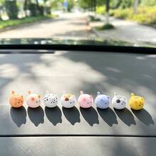 6pcs Random Creative Cute Bun Cat Car Dashboard Desktop Ornament DIY Car Interior Office Desk Computer Screen Decoration Accessories - Kitten - View 2