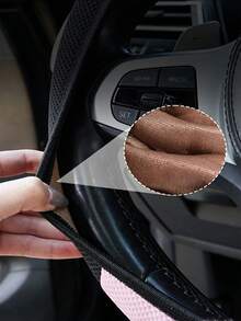 Cartoon Cute Car Steering Wheel Cover, Cat Ear 38cm Elastic Steering Wheel Grip Cover Without Inner Ring, Sweat-Absorbent Breathable, Anti-Slip Inner Ring, Durable Wear-Resistant, Shock-Absorbing Anti-Slip, Suitable For Multiple Car Models - Rabbit Style - View 7