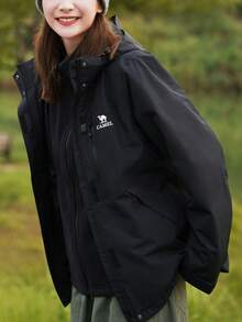 CAMEL 3-In-1 Fleece Lining Jacket, New Winter Windproof Waterproof Outdoor Style - Phantom Black - View 3