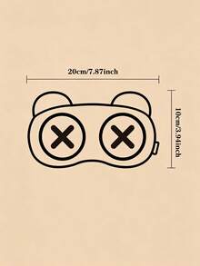 Cute Cartoon Bear Eye Mask - Soft Polyester Fiber Light-Blocking Sleep Mask, Adjustable Zipper Design, Yellow & Black Color, Suitable For Travel, Work, Napping - No Battery Required, Durable Material, Office Employee Essential - Upgraded Version - View 5