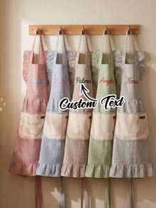 Customizable Kitchen Apron - Personalized Design, Photo Or Text - Woven Polyester Cooking Apron, Washable, Warm, Custom, Unique, Personalized, Ideal Gift For Boyfriend, Girlfriend, Family, Friends, Suitable For Sofa, Bed, Car, Tea Room, Bedroom, Living Room, Bathroom, Dining Room And Other Places. - Multicolor - View 9