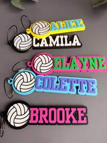 Personalized Volleyball Name Keychain, Customized 3D Sports Bag Tag With Name, Volleyball Player Team Gift, Backpack Luggage Charm, Birthday, Halloween, Thanksgiving And Christmas Gift For Volleyball Enthusiasts - Multicolor - View 5
