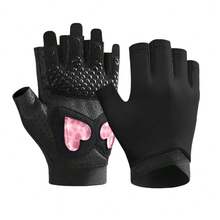 EIGIIS Women's Workout Gloves With Heart-Shaped Non-Slip Silicone Padding, Breathable Fabric, And Easy Removal For Gym Training, Weightlifting, Cycling - Multicolor-2 - View 7