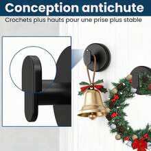 Crochets à ventouse pour douche : Support extra fort de 6,8 kg pour salle de bain, cuisine, porte, miroir, carrelage, verre – Se - noir mat - Voir 5
