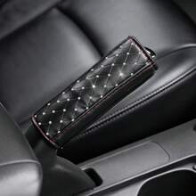 Luxury Diamond‑Studded Car Gear Shift Knob Cover Handbrake Sleeve, PU Leather Auto Gear Lever Protection Cover, Universal Fit Most Vehicles, Stylish Car Interior Modification Accessories - B - View 5