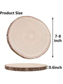 6 Pcs Large Wood Slices For Centerpieces, 7-8 Inch Wood Round | Wood Rounds Crafts Decors For Rustic Wedding Decor, Centerpiece Table Decorations - A - View 3