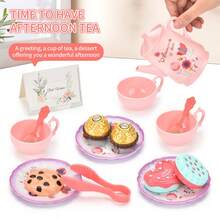 Girls And Boys Afternoon Tea Snack Tea Set Toy Set Includes Tea Set, Realistic Desserts, Carrying Case, Pretend Play Children's Kitchen Toy, 3-8 Years Old Girls Princess Birthday Party Gift (Accessory Colors Random, Gift Box Is Cardboard) - Multicolor - View 11