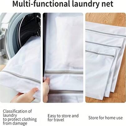 SMEGGEMS 3 Stück XXL Feinmaschige Wäschenetze, hochwertiges Reißverschlussdesign, geeignet für empfindliche Kleidung, Unterwäsche und Studentenwohnheim-Essentials, 19,69 x 23,62 Zoll, Wäschenetze