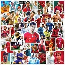 FIFA 50 قطعة ملصقات كرة قدم كريستيانو رونالدو من فيفا، قميص رقم 7، كؤوس، أنماط حركة المباراة والاحتفال، مناسبة لألبومات الصور والمجلات وعشاق كرة القدم - متعدد الألوان - مشاهدة 6