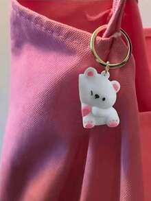 1/2pcs Cute Bear Keychain, Couple Keychain, Cute Matching Keychain, Magnetic Keychain, Best Friend Keychain, Creative Christmas Gift, Bag Charm Accessory, Lanyard, ID Card Holder, Car Accessory, Bag Pendant - Multicolor - View 4