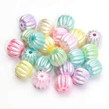 50pcs 10x11mm Pearlescent Colorful Pumpkin Acrylic Beads - Multicolor - View 2