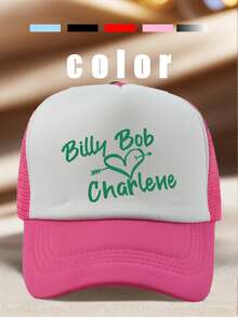 1 Pc Men's "BILLY BOB CHARLENE" Printing Hats For Men Adjustable Hats, UV Protection Sun Hat, Ideal For Hiking, Mountaineering, Travel - Multicolor - View 5