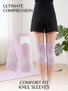 1pc Thin Cross-Style Sports Knee Pad, Unisex, Protects Meniscus, Suitable For Running, Hiking, Cycling, Anti-Slip Compression, Breathable Material, Adjustable Design, Suitable For Tennis, Volleyball And Other Activities - Multicolor - View 3