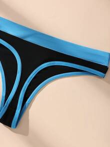 5pcs Color Block Low Waist Seamless Sexy Women's Thong Panties, Elastic Comfortable Ladies Underwear - Multicolor - View 7
