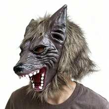 Halloween Wolf Head Latex Animal Mask, Suitable For Cosplay, Haunted House Escape Games, Party Costumes And Photo Props - Multicolor - View 15