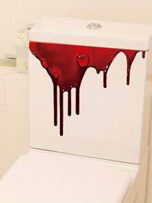 1 buah Stiker Dekoratif Dinding Rumah, Kamar Mandi, dan Dudukan Toilet Bermotif Noda Darah Horor Halloween dari Bahan PVC, Stiker Dekorasi Rumah Perekat Diri, Cocok untuk Dinding, Lemari, Stiker Toilet, dan Dekorasi Adegan Lainnya - A - View 3