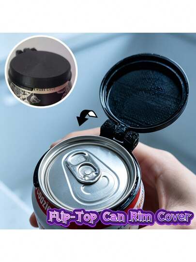Protective Cap For Canned Drinks, Openable And Clip-On To Can Rim. Protects Opened Canned Drinks From Ants And Flies. Reduces Spillage (Non-Sealed) During Outdoor Sports And Cycling