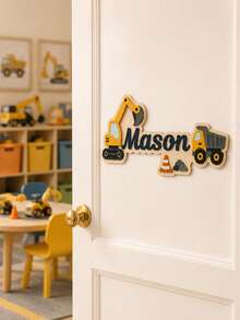 Custom Name Door Sign, Personalized Room Decor, Customized Wooden Plaque, Customizable Christmas Gift For Bedroom Wall, Kids Room Decor, Boy, Girl - Style B - View 5