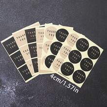 120pcs Kraft Paper Thank You Stickers, Round & Square Gift Box Sealing Stickers, Baking Packaging Bags, Cookie Bag Decoration, DIY Gift Stickers, Box Sealing Stickers, Sealing Stickers, Commercial Product Packaging Sealing Stickers - View 2