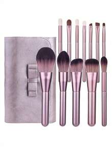 12pcs Small Grape Soft Bristle Makeup Brush Set For Beginners, Full Set Of Foundation, Concealer, Eyeshadow Brushes, Purple - Purple - View 1