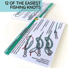 Easiest Fishing Knots Pocket Guide For Beginners | Waterproof Pocket Fisherman Guide On How To Tie The 12 Simplest Knots. Great Fishing Gadget & Fishing Gift - Multicolor - View 2