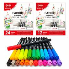 1pc 24-Color Fabric Marker Pen, Waterproof Non-Fading Textile Pen, DIY Hand Painting Marker Pen For T-Shirts, Shoes, Colorful Marker - Fabric Painting Pen - View 1
