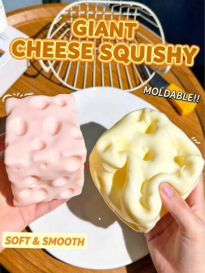 1pc Realistic Cheese Squishy Toy, Vintage Cheese Texture Design With High Recognition, Smooth Skin-Friendly Material Without Crumbling, Easily Recover From Violent Squeezing, Funny Healing Portable Play, Perfect For Holidays, Birthday Gifts, Halloween, Thanksgiving, Christmas, Labor Day, Back To School, Party Gifts, Squishy, Crunchy Squish, Crunchy Butter Squish, Squeeze, Slushy Ball, Squishy Stress Toy, Dumpling Squish, School Supplies, Btsarmy, Halloween Decor
