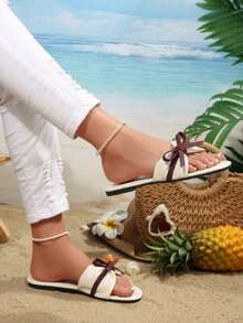 Bohemian Bow Knot Vacation - Red and White - View 3