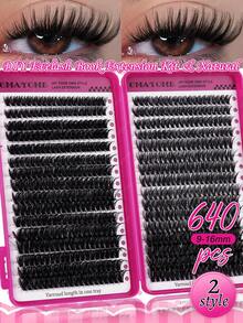 CMAYOME 544/640pcs DIY Eyelash Clusters, Single Eyelashes, Thick And Fluffy D-Shaped Curled Grafting Eyelashes, 8-16mm Mixed Length, Suitable For Various Makeup Looks, Including Eyelash Glue, Lightweight And Reusable Eyelashes, High Cost-Effectiveness - Multicolor - View 17