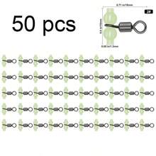 50pcs Glowing Gourd Rotating Rings, Split Ring Swivels, Figure 8 Rings, Gourd Balance Rings, Long Pole Fishing Line Rig, Fishing Accessories Small Parts - Multicolor - View 9