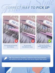 110 Clusters NAGARAKU Lashes Fishtail Fairy Manga Lash Cluster With Tweezer Long-Lasting Waterproof DIY Beginner Friendly Natural Anime Eyelashes Extension - View 2