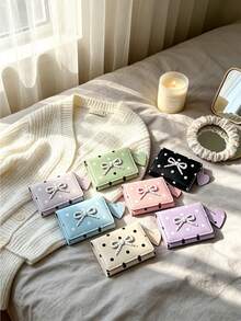 Cute Creative Polka Dot Trifold Wallet With Heart Charm, Multi-Card Slot Design, Portable Coin Compartment, Ideal Birthday Gift - Multicolor - View 3