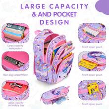 1 Set Purple Dream Unicorn Rainbow Pony Backpack + Lunch Bag + Pencil Case Large Capacity Backpack Combo - Sets - View 2