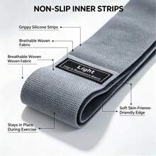 1pc Elastic Resistance Band, Fitness Pull Band, Gym Accessory, Sports Home Workout Resistance Band - Grey Tones - View 4