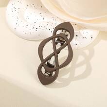 1pc Matte Twisted Hair Clips For Women, Geometric Interlocking Barrettes,Metal Spring Hair,Suitable For Holidays Hair Accessories For Daily Office - Multicolor - View 5