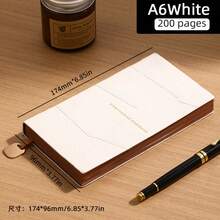 A6 PU Leather Cover Notebook With Pocket, Portable Small Notebook, Business Office Soft Leather Work Memo Pad, Minimalist Diary, Artistic Exquisite Note-Taking And Vocabulary Recording Book - A6 - View 12