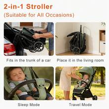 Lightweight Stroller, Portable Stroller, Ideal For Travel, Essential Baby Accessory, Breathable Mesh Fabric, One-Step Folding Stroller - Green - View 6