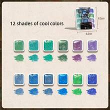 2pcs Pearl Shimmer Metallic Solid Watercolor Paint Set, Portable Glitter Watercolor Pigment For Artist Drawing & DIY Handcraft - Sets - View 13
