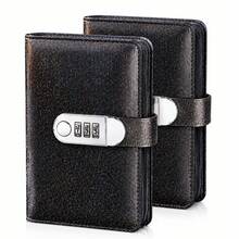 Lockable PU Leather Ledger Binder With Lockable Cash Envelope Organizer - 120 Page Portable Notebook, Suitable For Home Office, Planning, Storage, Financial Record Keeping, With Cash And Document Locking System - A - View 3