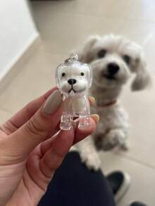 MESHUOKAI 1/2/4/5pcs Transparent Pet Hair Keepsake Keychain, Dog Hair Memorial Keychain, Suitable For Golden Retriever, Schnauzer, Holiday Graduation Mother's Day Gift - Multicolor - View 3