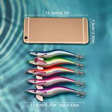 ANFS 5pcs Squid Fishing Lure -Egl Lure Fishing Bait Squid Jigs For Octopus Cuttlefish, Saltwater Hard Bait - Multicolor - View 7