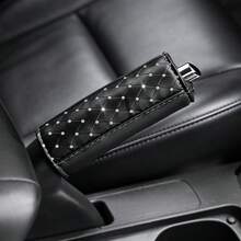Luxury Diamond‑Studded Car Gear Shift Knob Cover Handbrake Sleeve, PU Leather Auto Gear Lever Protection Cover, Universal Fit Most Vehicles, Stylish Car Interior Modification Accessories - B - View 6