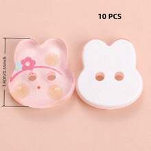 10/16/24/32/40 PCS 1.4cm Cute Jelly Color Cartoon Rabbit Shape Two-Hole All-Season Buttons, Suitable For Clothing Accessories, Dresses, Jackets, Shirts, Knitted Sweaters DIY Accessories, Dolls, Phone Case Decorations - Bunny Shape - View 22