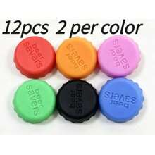 6/1pc Reusable Silicone Bottle Caps - Suitable For Beverage Bottles, Condiment Bottles, Vinegar Bottles - Leak-Proof, Durable, Practical And Colorful Beverage & Kitchen Storage Solution, Perfect For Back To School, Holiday Parties, Outdoor, - Multicolor - View 10